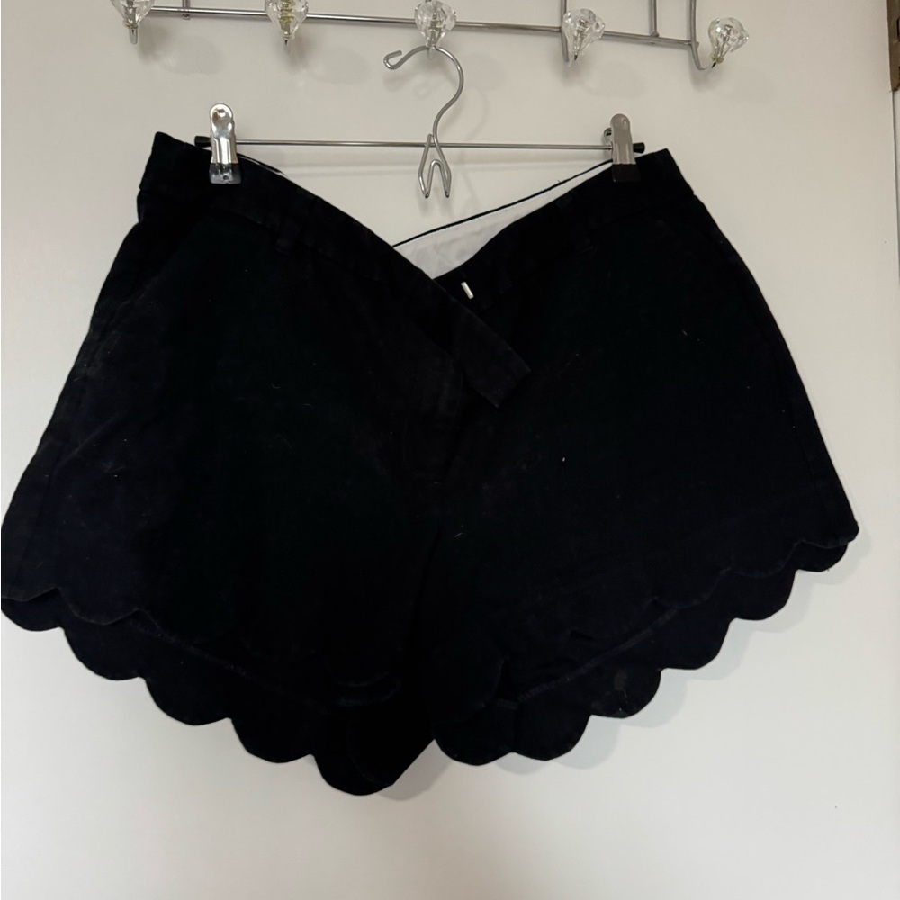 J. Crew Black Scalloped Shorts